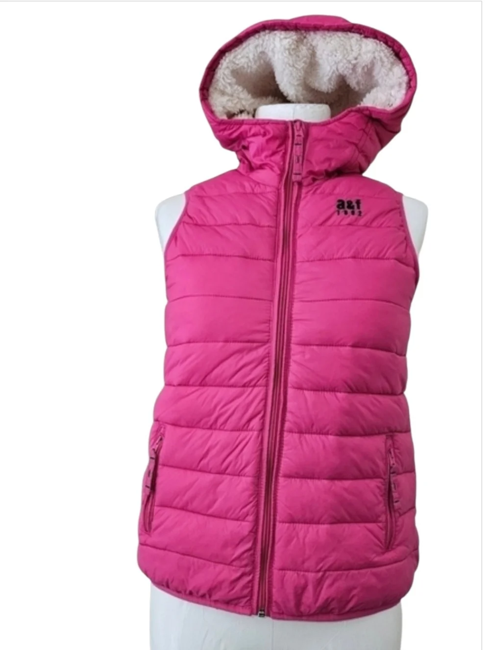 Abercrombie Fitch Puffer & Fleece Barbiecore Vest Sz 13/14